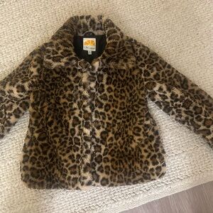 C.C Kids Animal Print Faux Fur Jacket